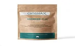 Produktbild: GIOSNAX Kauknochen für Hunde, Hundeknochen aus 100% gepresste Rinderhaut, Kaustangen als Einzelfuttermittel 3 Stück