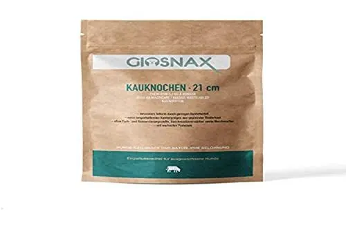 Produktbild: GIOSNAX Kauknochen für Hunde, Hundeknochen aus 100% gepresste Rinderhaut, Kaustangen als Einzelfuttermittel 3 Stück