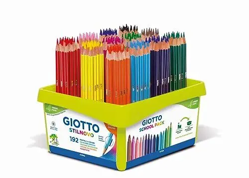 Produktbild: GIOTTO STILNOVO Farbstifte Intense Colors 192 Bleistifte Schulpack, sortierte Farben, optimal für Kinder, Partys und Schulen