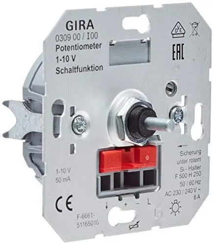 Produktbild: Gira 030900 Potentiometer 1 Schaltfunktion 10 V Einsatz