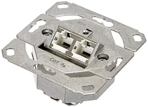 Produktbild: Gira 245200 Netzwerkdose 2-fach Cat.6A IEEE 802.3an Unterputz Einsatz