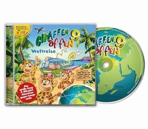 Produktbild: Giraffenaffen 9 - Weltreise (das große Song- & Hörspiel-Abenteuer gegen Langeweile) / (CD)