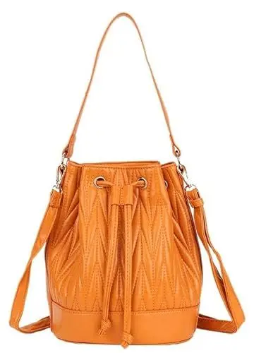 Produktbild: Girly Handbags Geprägte Beuteltasche aus Kunstleder für Damen Orange