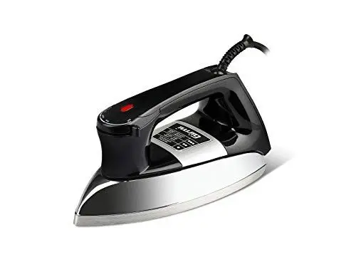 Produktbild: Girmi ST91 Trockenbügeleisen, 900 W, 1,6 kg, Aluminiumbügelsohle, Betriebsanzeige, Schwarz