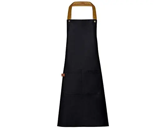 Produktbild: Girstunm Verstellbares Modell wasserdichte Küche Schürze für Outdoor-Grill Kochen Gartenarbeit geeignet für Männer und Frauen zu verwenden, mit Taschen Schürze SchwarzKnöpfe