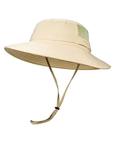 Produktbild: Gisdanchz Sonnenhut Herren Damen Anglerhut Sommerhut Tropenhut Wanderhut Safari Hut Sonnenschutz Kopf Sonnenhut Damen Herren Uv Schutz Wasserdicht Outdoor Sun Hat Mens Womens, Khaki