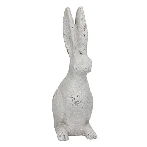 Produktbild: Gisela Graham Hasen-Ornament, groß, Weiß, Stein-Effekt