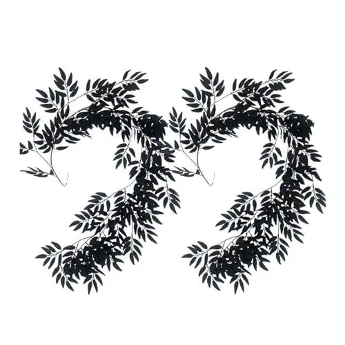Produktbild: GisooM Weihnachtsgirlande, 170 cm, Künstliche Blattgirlande, Simulationsrebe, Gefälschter Kunststoff, Rattan, für Zuhause, Hochzeit, Gründekoration