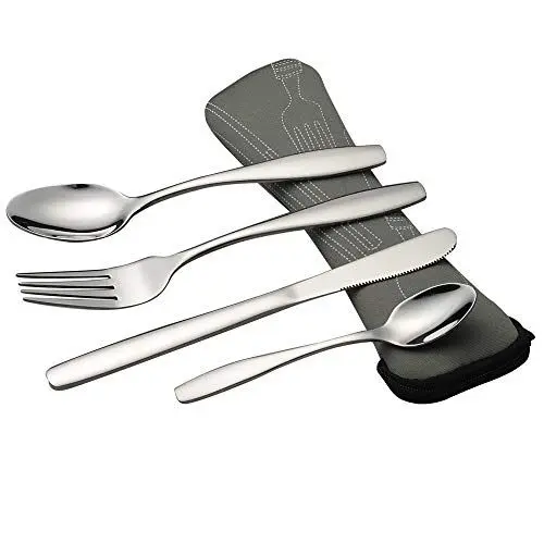 Produktbild: Gitany Edelstahlbesteck Outdoor, Besteck 4 Teilig, Camping Besteck set 1 Personen