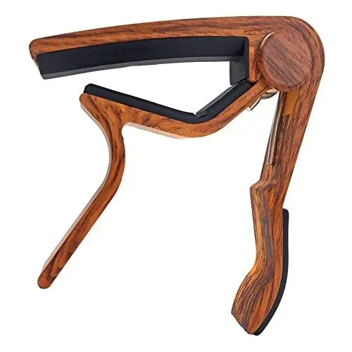 Produktbild: Gitarre Capo, Kapodaster Capo Trigger Capodaster Mit Pin Puller für Akustik Gitarre, Ukulele, E-Gitarre, Bass - Holz Farbe
