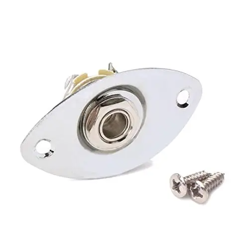 Produktbild: Gitarrenausgangsbuchse gitarren ersatzteile gitarrenzubehör Gitarrenbuchse mit Schrauben verbeulte Gitarrenbuchse Klinkenstecker Buchse Bass Buchsen aufheben Gitarrenstecker Silver SHOWERORO