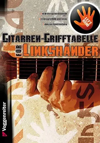 Produktbild: Gitarren-Grifftabelle für Linkshänder: Grundlegende Gitarrenakkorde für Linkshänder