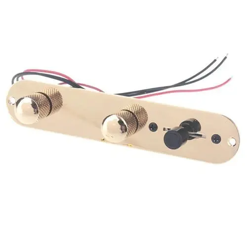 Produktbild: Gitarrenkabelbaum 1 Stücke Prewired Geladen Control Platte 3 Weg Schalter Kabelbaum Knöpfe Für FD/TL Elektrische Gitarre(Gold)