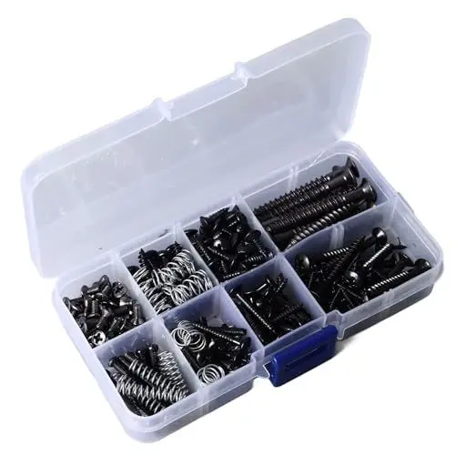 Produktbild: Gitarren-Schrauben-Set, Passend, 226-teiliges Gitarren-Schrauben-Feder-Set mit Klarem Gewinde, Verschiedene Spezifikationen, Standard-Design für Wartung (BLACK)