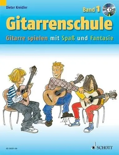 Produktbild: Gitarrenschule: Gitarre spielen mit Spaß und Fantasie - Neufassung. Band 1. Gitarre. Ausgabe mit CD. (Kreidler Gitarrenschule)