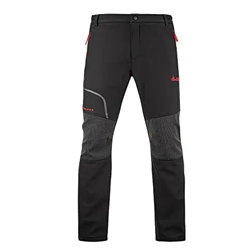 Produktbild: GITVIENAR Herren Gefüttert Wanderhose, Wasserdicht Atmungsaktiv Warm Verdickte Berghose Skihose Trekkinghose Wanderhose Softshellhose Männer Winterhose für Outdoor Herbst Winter