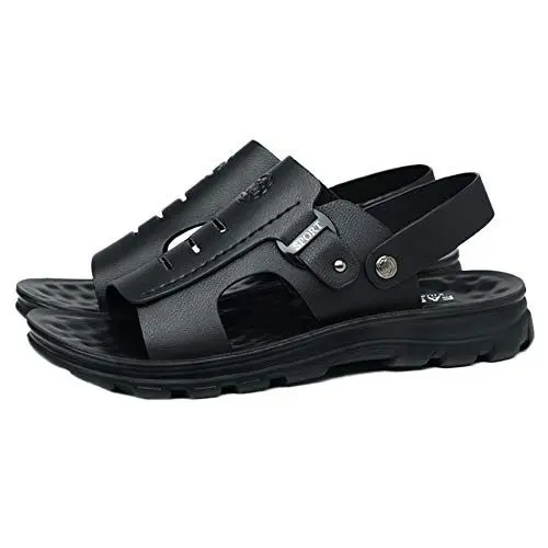 Produktbild: GITVIENAR Herren Rindsleder Sandalen Outdoor-Hausschuhe Waterproof Wandersandalen Strand Ledersandalen Für Strandwandern Outdoor-Sportarten Trekking- Wandersandalen