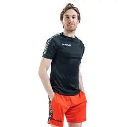 Produktbild: GIVOVA Herren T-Shirt Poly Band Hemd, schwarz, 2XL