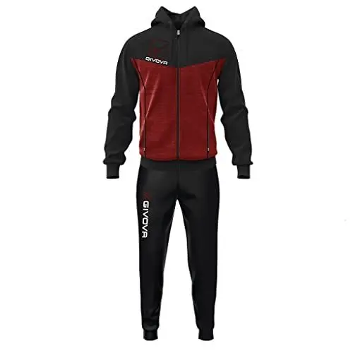 Produktbild: Givova TUTA VISA MELANGE CON CAPPUCCIO POLARFLEECE GRANATA/NERO Tg. L