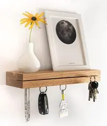 Produktbild: GK KRAUTLING | Schlüsselbrett MAGNETISCH aus Holz, modern | Eiche | Schlüssel Organizer | Schlüsselboard Holz | Schlüsselbrett mit Ablage | Schlüsselaufbewahrung | Schlüsselhalter magnetisch