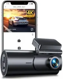 Produktbild: GKU 4K Dashcam Auto Vorne, Mini WiFi Dash Cam, Auto Kamera mit Parküberwachung, Super-Nachtsicht, WDR, 170° Weitwinkel Autokamera, G-Sensor, Loop-Aufnahme, APP-Steuerung, Max 256GB (D600)
