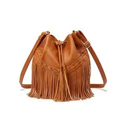 Produktbild: Gladdon Beuteltasche Damen, Große Handtasche, Umhängetasche damen mittelgroß, Damen Tasche Fransen Quaste, Handbags for Women, Crossbody, Retro Hobo