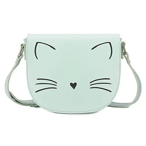 Produktbild: Gladdon Damen Umhängetasche Katze Messenger Bag für Teenager, Mädchen, kleine modische Geldbörse, Süße kleine Mädchen Small Taschen,Grün