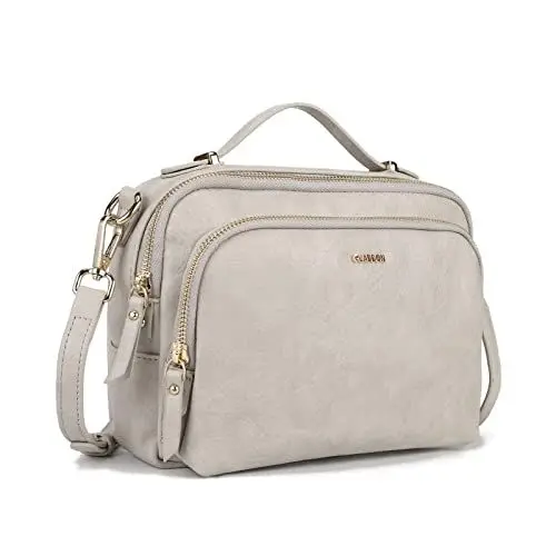 Produktbild: Gladdon Umhängetasche damen,Schultertasche mit Reißverschluss, Crossbody Tasche, Leder Handtasche Klein, Womenswear…
