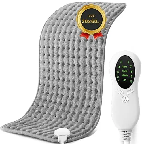Produktbild: GLADTOP Heizkissen, Heizkissen mit Abschaltautomatik,3 Timer & 10 Temperatureinstellungen,Wärmekissen für Trockene und Feuchte,Rücken/Nacken/Schulter/Beinkrämpfe lindern,maschinenwaschbar (30 x 60cm)