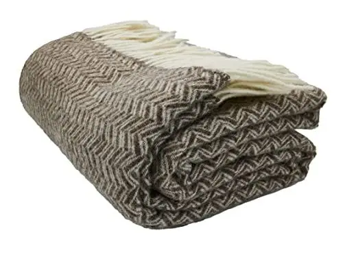 Produktbild: GLAESER Wohndecke - fair de Luxe Wolle pur | Wolldecke aus 100% Wolle | Couchdecke/Sofadecke | Wohlfühlende und Anschmiegsame Kuscheldecke | (eco fossil)