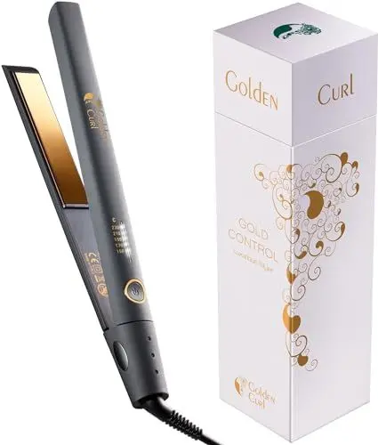 Produktbild: Glätteisen Locken und Glätten Haarglätter - 5 Jahre Sorgenfreiheit - Haar Styling Hair Straightener Glätteisen und lockenstab 2 in 1 zum Glätten und Locken machen (Gold Control)
