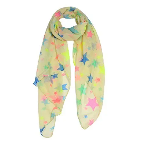 Produktbild: Glamexx24 Damen Schal Halstuch Kopftuch Stern Muster Star Stola Schaluchschal für Frühling Sommer Ganzjährig