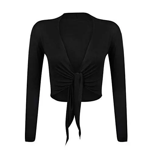 Produktbild: Glamexx24 Damen elegante Bolero Jäckchen Langarm Achselzucken Strickjacke BL0001, Schwarz, Gr.- S/M