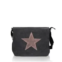 Produktbild: Glamexx24 Tasche Handtaschen Schultertasche Umhängetasche mit Stern Muster Tragetasche Laptoptasche Messenger Bag Herren für Arbeit Freizeit oder Schule (Schwarz, Einheitsgröße)