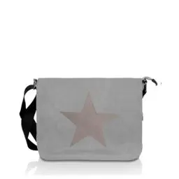 Produktbild: Glamexx24 Tasche Handtaschen Schultertasche Umhängetasche mit Stern Muster Tragetasche TE201620, B x H x T : 37 x 27x 5-11cm, Farbe: 23110 Dunkelgrau