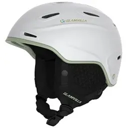 Produktbild: GLAMVILLA Skihelm Snowboardhelm für Damen/Herren, Verstellbar Unisex Schutzhelm für Skifahren/Snowboarden,Schneesporthelm mit Verstellbares Belüftungssystem (M, Weiß)