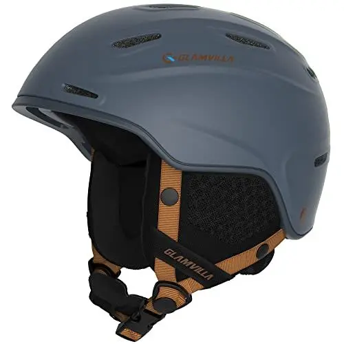 Produktbild: GLAMVILLA Skihelm Snowboardhelm für Damen/Herren, Verstellbar Unisex Schutzhelm für Skifahren/Snowboarden,Schneesporthelm mit Verstellbares Belüftungssystem (L, Grau)