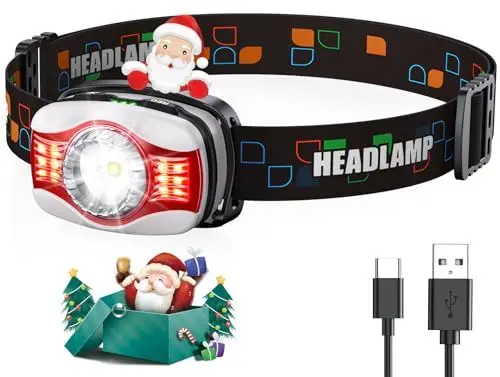 Produktbild: Glangeh Stirnlampe LED Wiederaufladbar mit 1200 mAh Akku, Superhell Kopflampe mit weiß- und Rotlicht 6 Lichtmodi, IPX4 Wasserdichte, 45° Verstellbare Lauflampe für Joggen, Angeln, Wandern & Laufen
