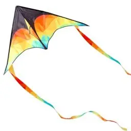 Produktbild: Glanxy Bunter Delta Drachen - Lenkdrachen für Kinder und Erwachsene, Einfach zu Fliegen - 125 x 65 cm Kinderdrachen, Einleiner Flugdrachen für Anfänger mit 50 m Drachenschnur für Strand Parkausflüge