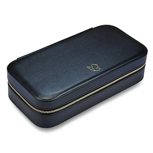 Produktbild: Glanzstücke München Schmuck-Reisetäschchen Kunstleder schwarz 235x115x58 mm Samt creme Schmucketui Schmuckschatulle