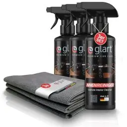 Produktbild: Glart 3x Auto Innenreiniger 500 ml + 3 Mikrofasertücher Fleckentferner Auto Zubehör für Pkw Cockpit, Polster, Leder, Innenraum Reiniger, Autopflege