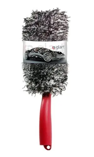 Produktbild: Glart 44FB2 Premium Mikrofaser Auto Felgenbürste mit abnehmbarem Bezug für teure Felgen - Autopflege für Alufelgen, Anwendung vor Reifenglanz. Von Felgenbett bis Speichen