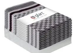 Produktbild: Glart 48GS 10er Set Premium Grubentücher, Geschirrtücher Küchentücher Geschirrhandtücher Küchenhandtücher, 100% Baumwolle OEKO-TEX, 45x90 cm, schwarz, vorgewaschen