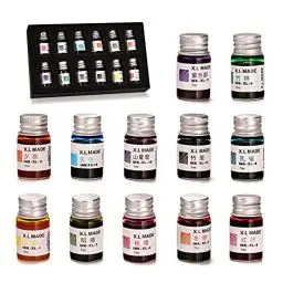 Produktbild: Glas Dip Pen Ink Set, kalligraphie tinte set, 12 bunten Tinten, Kaligraphie-Sets für Kunst, Schreiben, Unterschriften, Dekoration, Geschenk