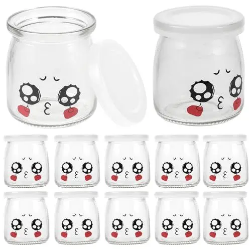 Produktbild: Glasbehälter Mit Deckel Kleine Dessertgläser: Kleine Dessertgläser Glas - Kleine Gläser Mit Deckel - für Pudding-Joghurt-Konfitüre 200ml (10 Stück)