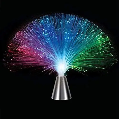 Produktbild: Glasfaserlampe, Kunststoff Fiber-Leuchte LED 7 Farbwechsel Glasfaser-Eiskristall-Lampe Mehrfarbig Sternenhimmel Nachtlicht für Home Weihnachtsfeier Dekoration Geschenkideen (Bunt)