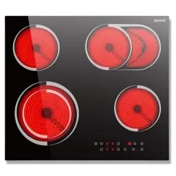 Produktbild: Glaskeramikkochfeld 4 Platten Einbau 6700W, Jessier Herdplatte 4 Kochfelder mit Doppelring Ovaler Grillfläche, Kochfeld Autark 60 cm, 9 Leistungsstufen, Pausenfunktion, Timer, Anti-Touch-Funktion