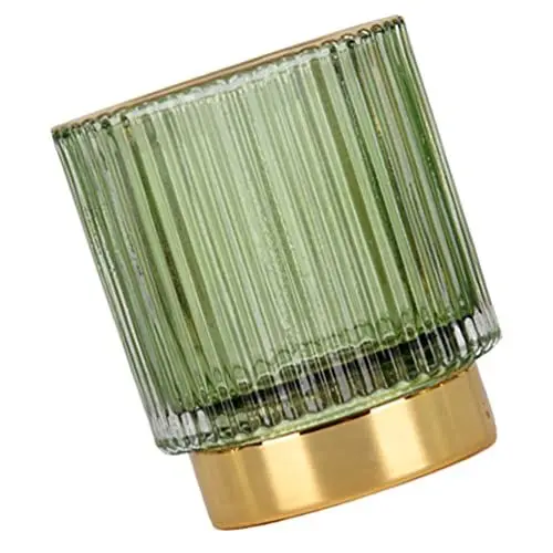 Produktbild: Glas-Make-up-Pinselhalter, Kosmetikpinsel, Organizer, nordischer eleganter Stifthalter, Tischvase, Tafelaufsatz für Waschtisch, Badezimmer, Schlafzimmer, Büro, Grün