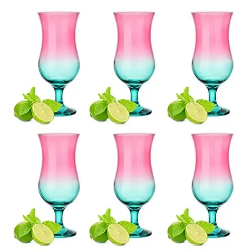 Produktbild: Glasmark KROSNO, 420ml, Set von 6, Glas für alkoholische Cocktails, Longdrinkgläser, Cocktailgläser, Trinkgläser, Partygläser, Perfekt für Zuhause, Restaurants, Glässerset, Ombre-Stil