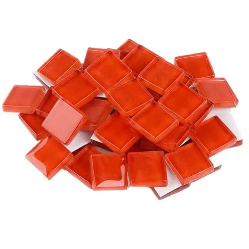 Produktbild: Glasmosaikfliesen Mosaiksteine 200g, Bulk-Quadrat Glassteine Glasfliesen, Glasstücke für Basteln, Haus Deko,1,5 x 1,5 cm(Rot)